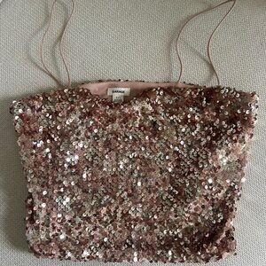 Garage Pink and Silver Sequin Top